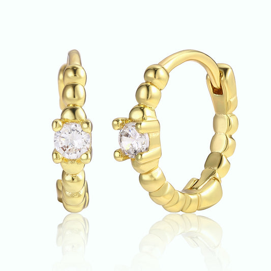 Arany tónusú Emporia Ötvözetű Fülbevaló Fehér Emporia® Kristállyal