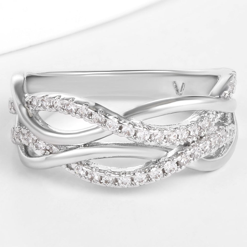 Arany tónusú Emporia Ötvözetű Gyűrű Fehér Emporia® Kristállyal