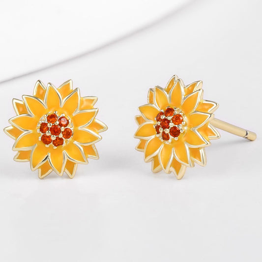 Arany tónusú Emporia Ötvözetű Fülbevaló Vörös Emporia® Kristállyal és Tűzzománccal