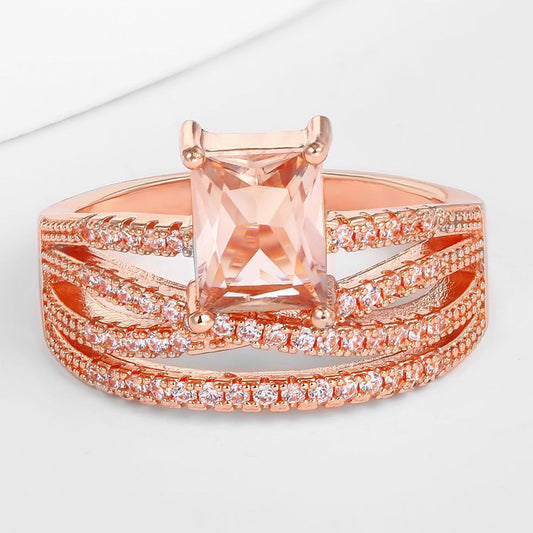 Arany tónusú Emporia Ötvözetű Gyűrű Fehér Emporia® Kristállyal