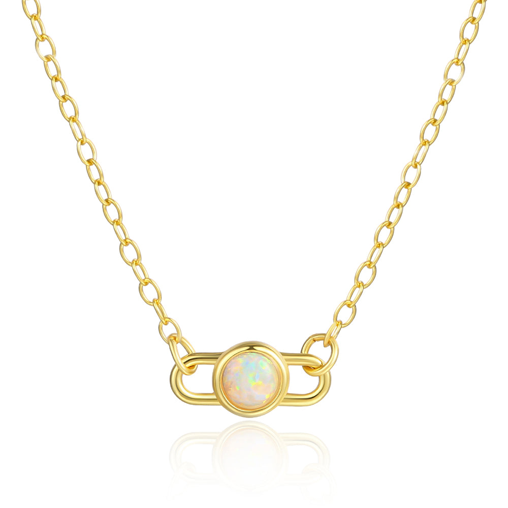 Arany tónusú Emporia Ötvözetű Nyaklánc Fehér Emporia® Kristállyal