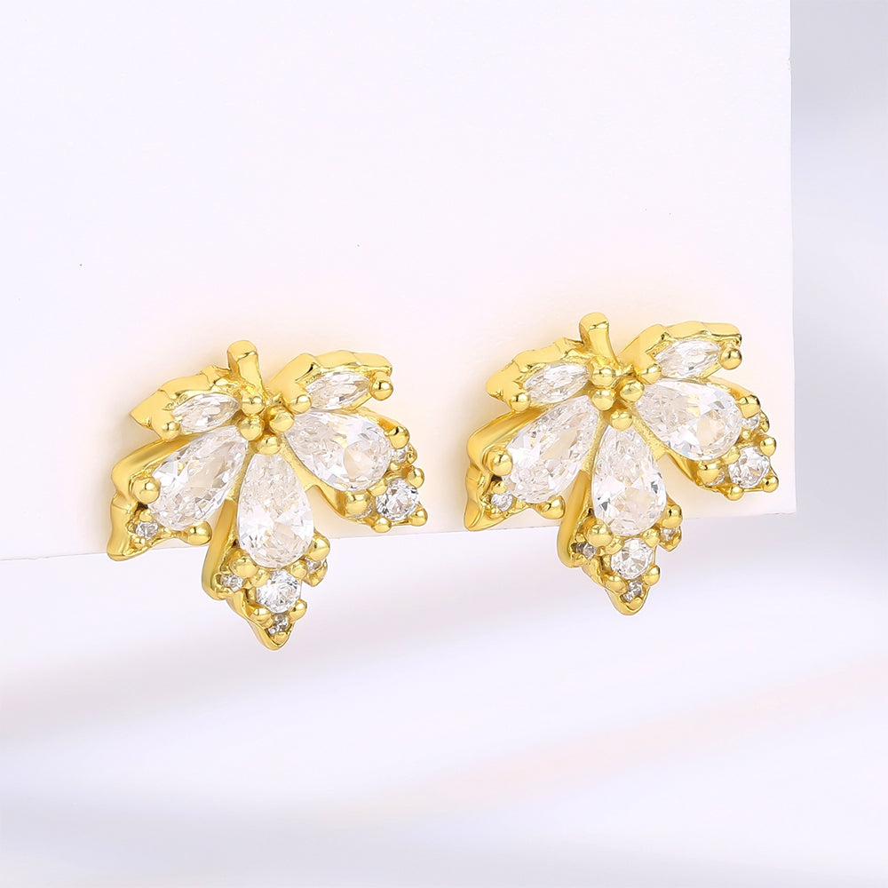 Arany tónusú Emporia Ötvözetű Fülbevaló Fehér Emporia® Kristállyal