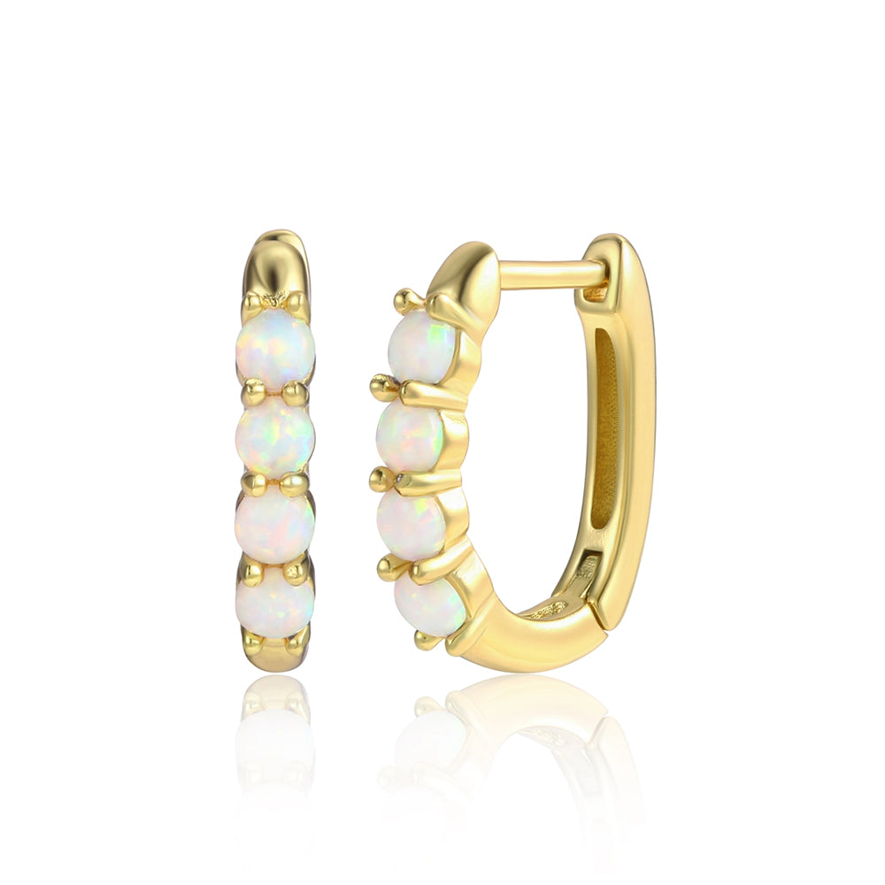 Arany tónusú Emporia Ötvözetű Fülbevaló Fehér Emporia® Kristállyal