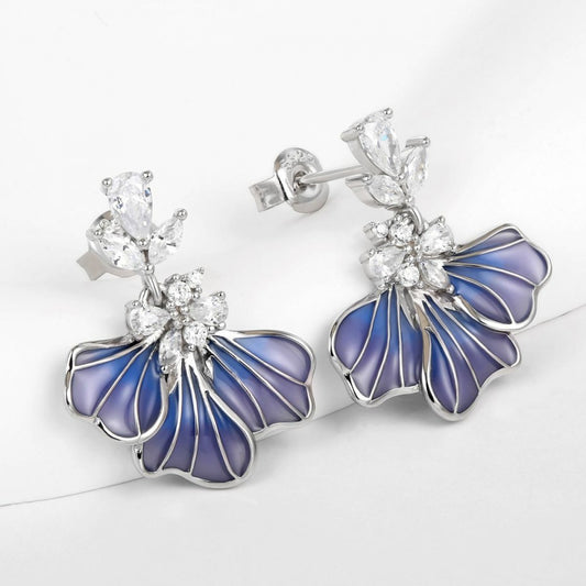Arany tónusú Emporia Ötvözetű Fülbevaló Kék Emporia® Kristállyal