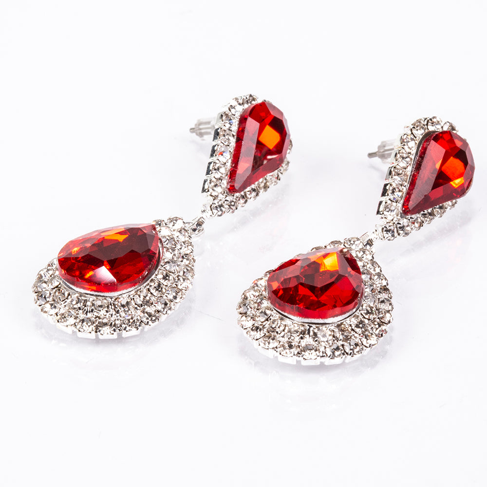 Arany tónusú Emporia Ötvözetű Táska Vörös Emporia® Kristállyal és Fehér Emporia® Kristállyal ( Nyaklánc+Fülbevaló+Karkötő+Gyűrű )