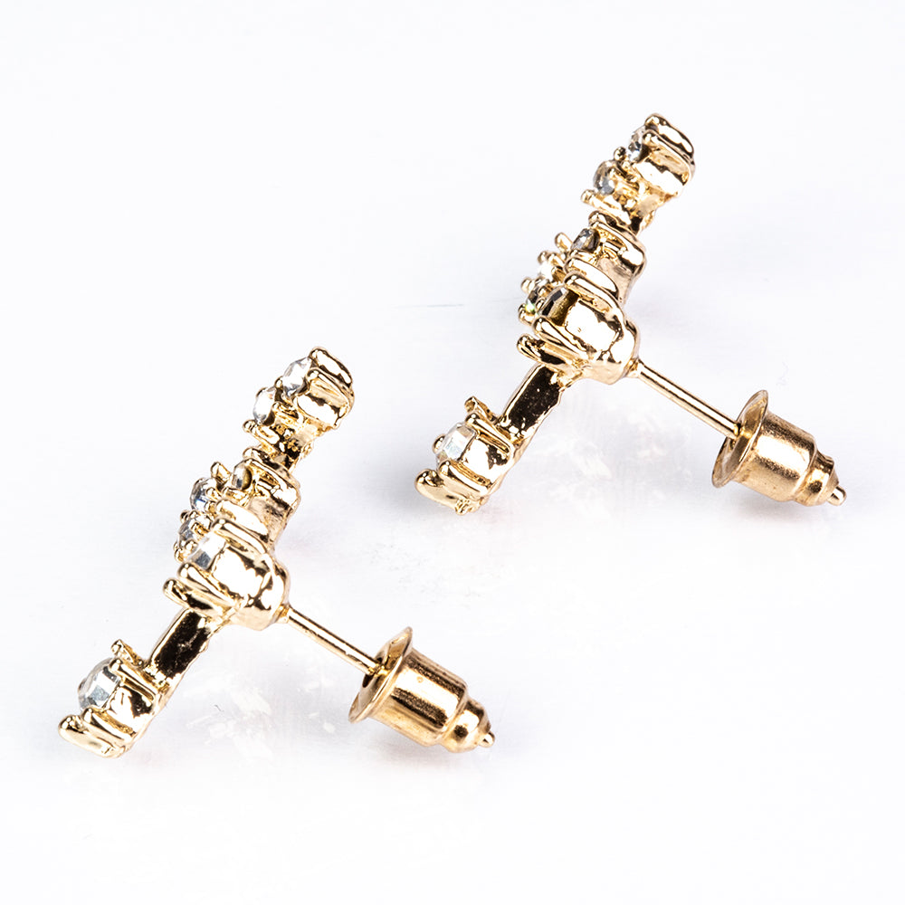 Oroszlán Arany tónusú Emporia Ötvözetű Fülbevaló Fehér Emporia® Kristállyal