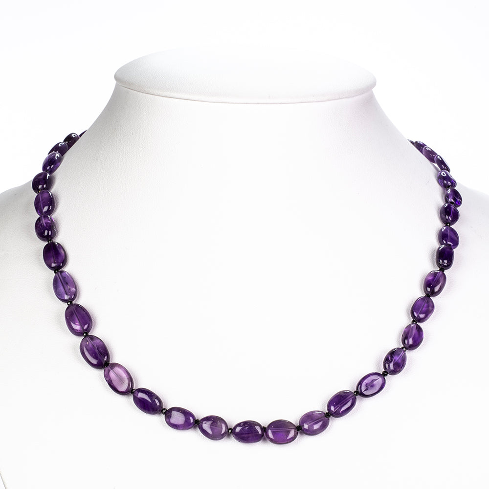 Nugget Nyaklánc Ametiszttel és Fekete Spinellel