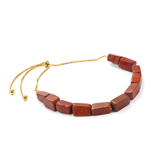 Arannyal Bevont Ezüst Karkötő Vörös Jáspissal