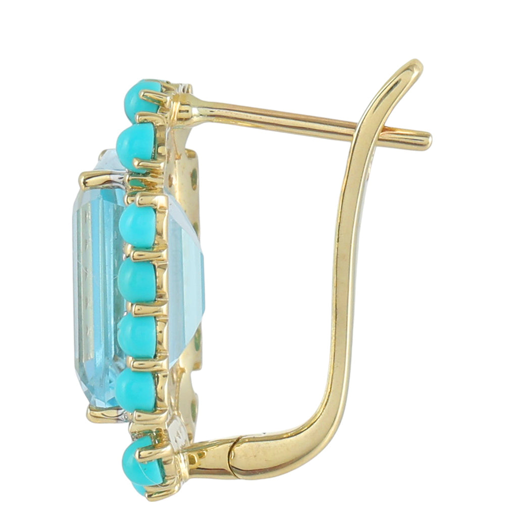 9 Karátos Arany Fülbevaló Csipkerózsika Türkizzel