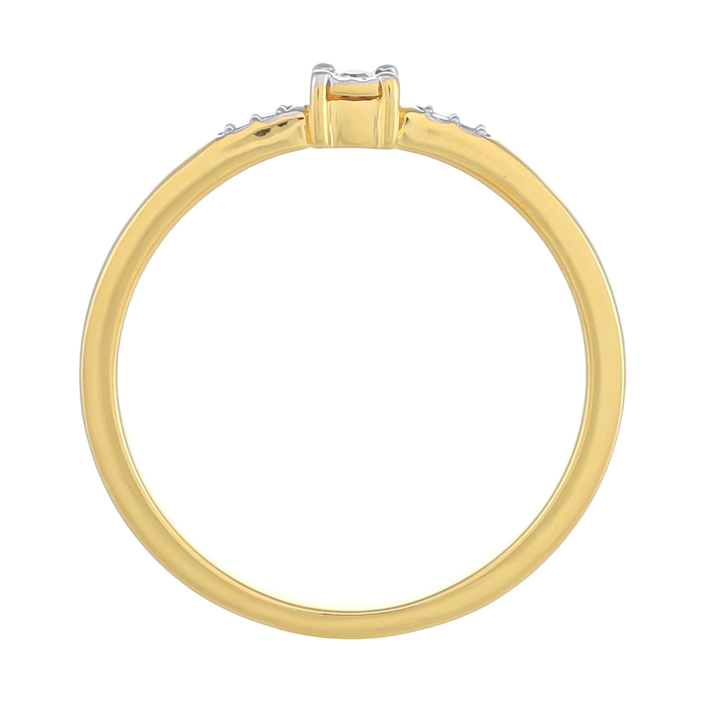 Arannyal Bevont Ezüst Gyűrű Fehér Gyémánttal