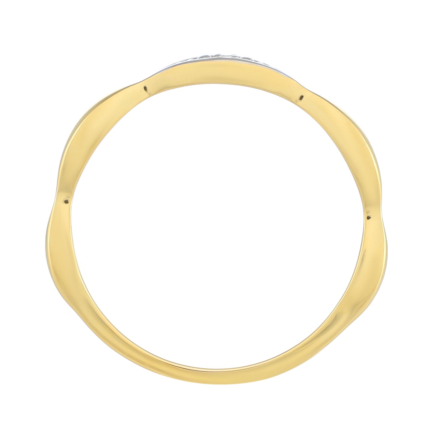 Arannyal Bevont Ezüst Gyűrű Fehér Gyémánttal