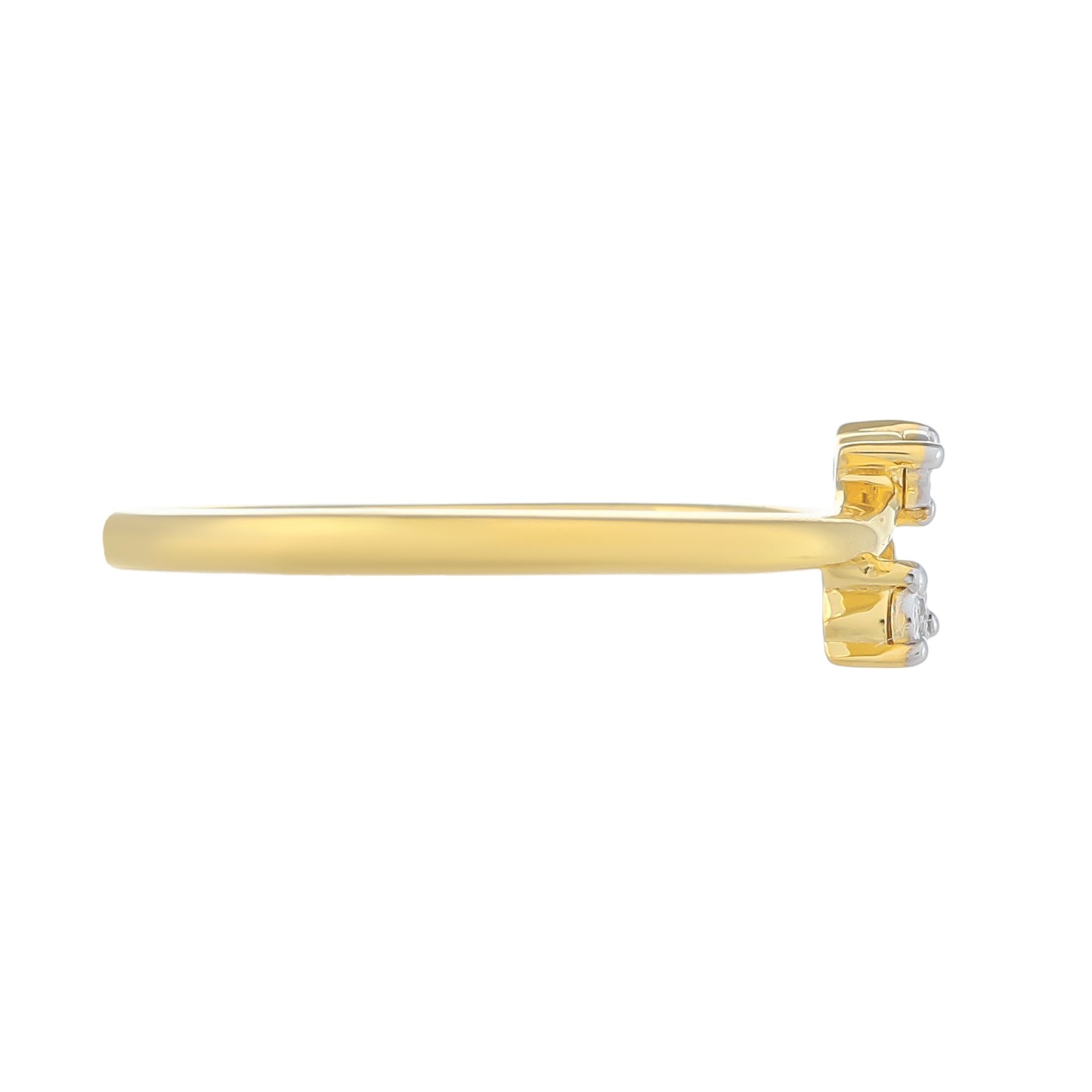 Arannyal Bevont Ezüst Gyűrű Fehér Gyémánttal