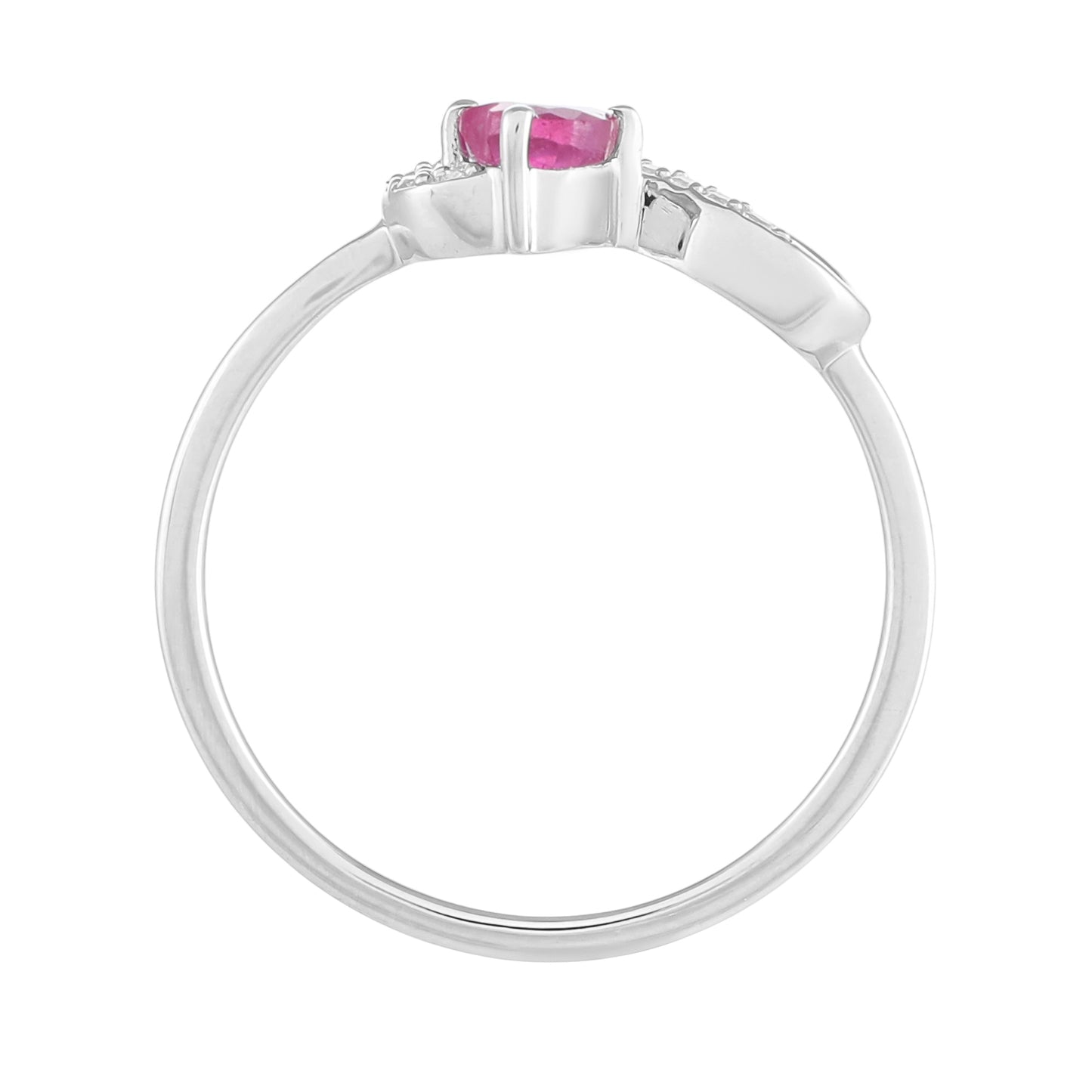 Ezüst Gyűrű Thai Rubinnal és Fehér Topázzal