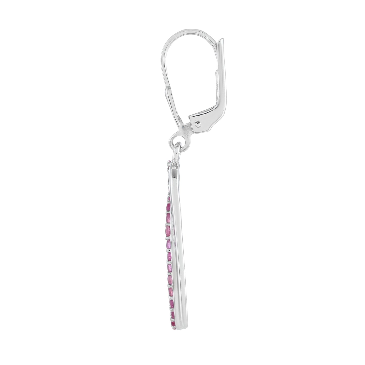 Ezüst Fülbevaló Thai Rubinnal