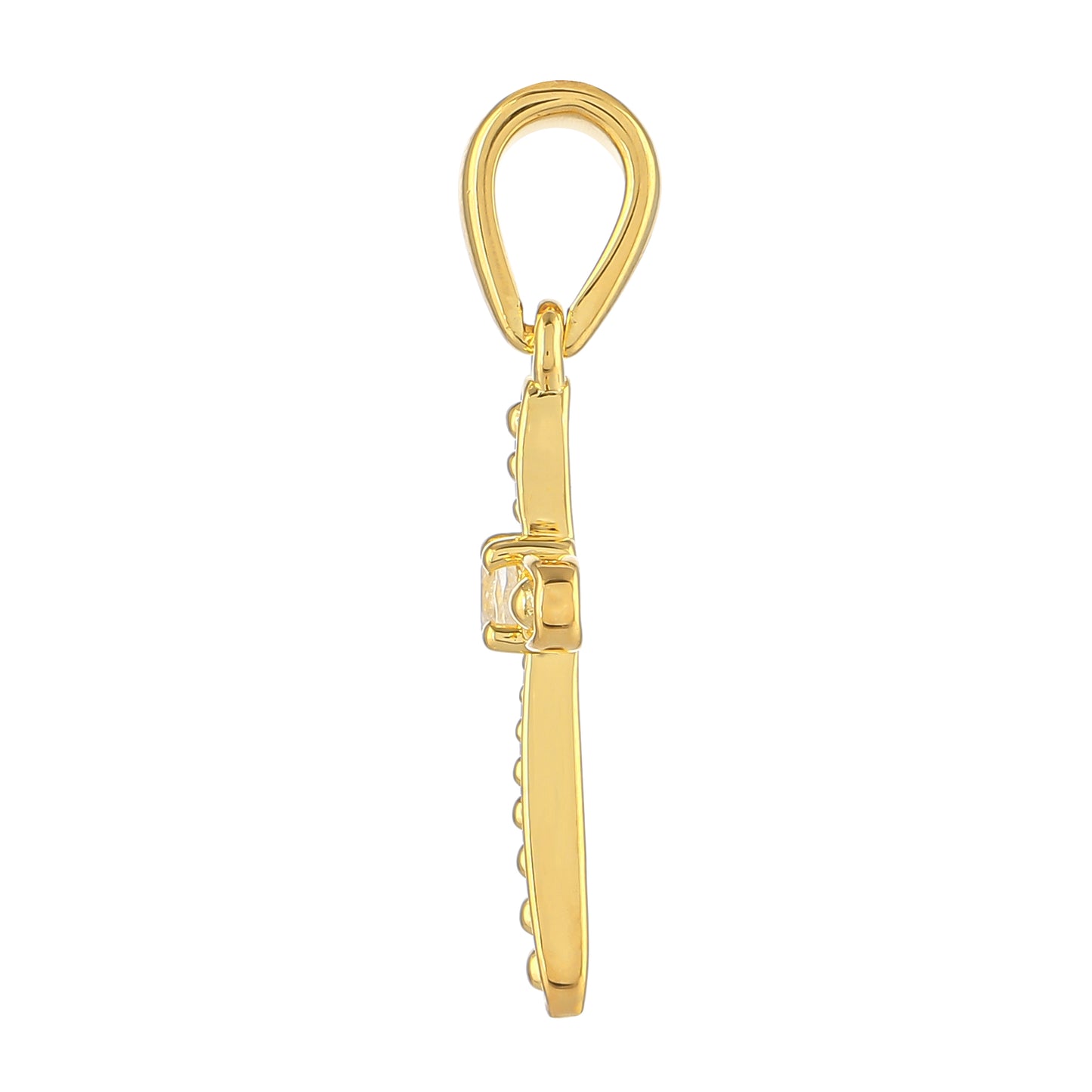 Kereszt Arannyal Bevont Ezüst Medál Szivárvány Holdkővel