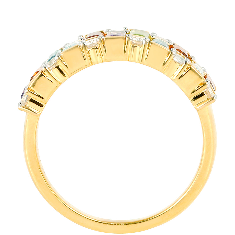 Arannyal Bevont Ezüst Gyűrű Ametiszttel és Citrinnel