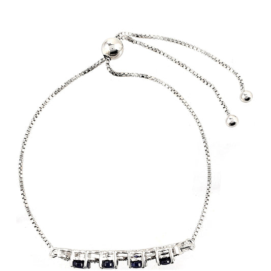 Ezüst Karkötő Thai Zafírral és Fehér Topázzal