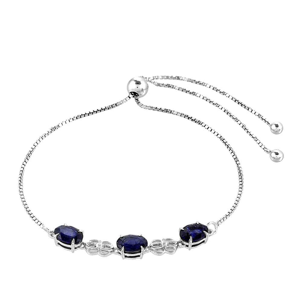 Ezüst Karkötő Thai Zafírral és Fehér Topázzal