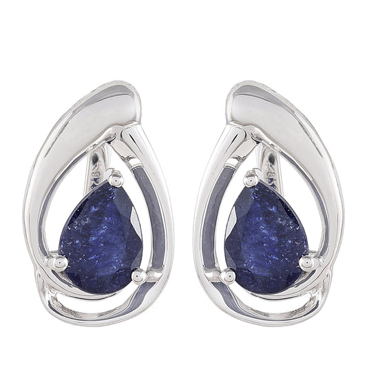 Ezüst Fülbevaló Thai Zafírral