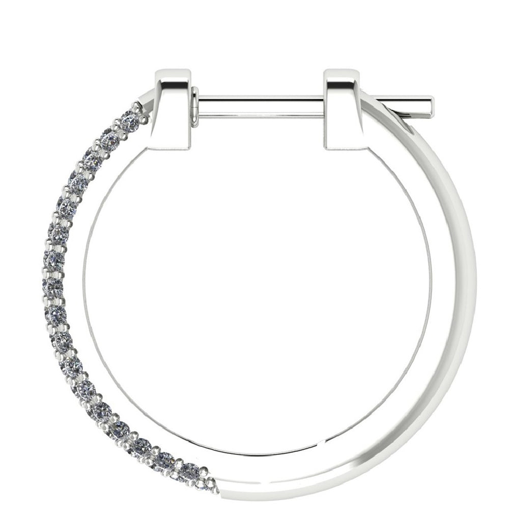 14K Fehérarany Fülbevaló Fehér Gyémánttal