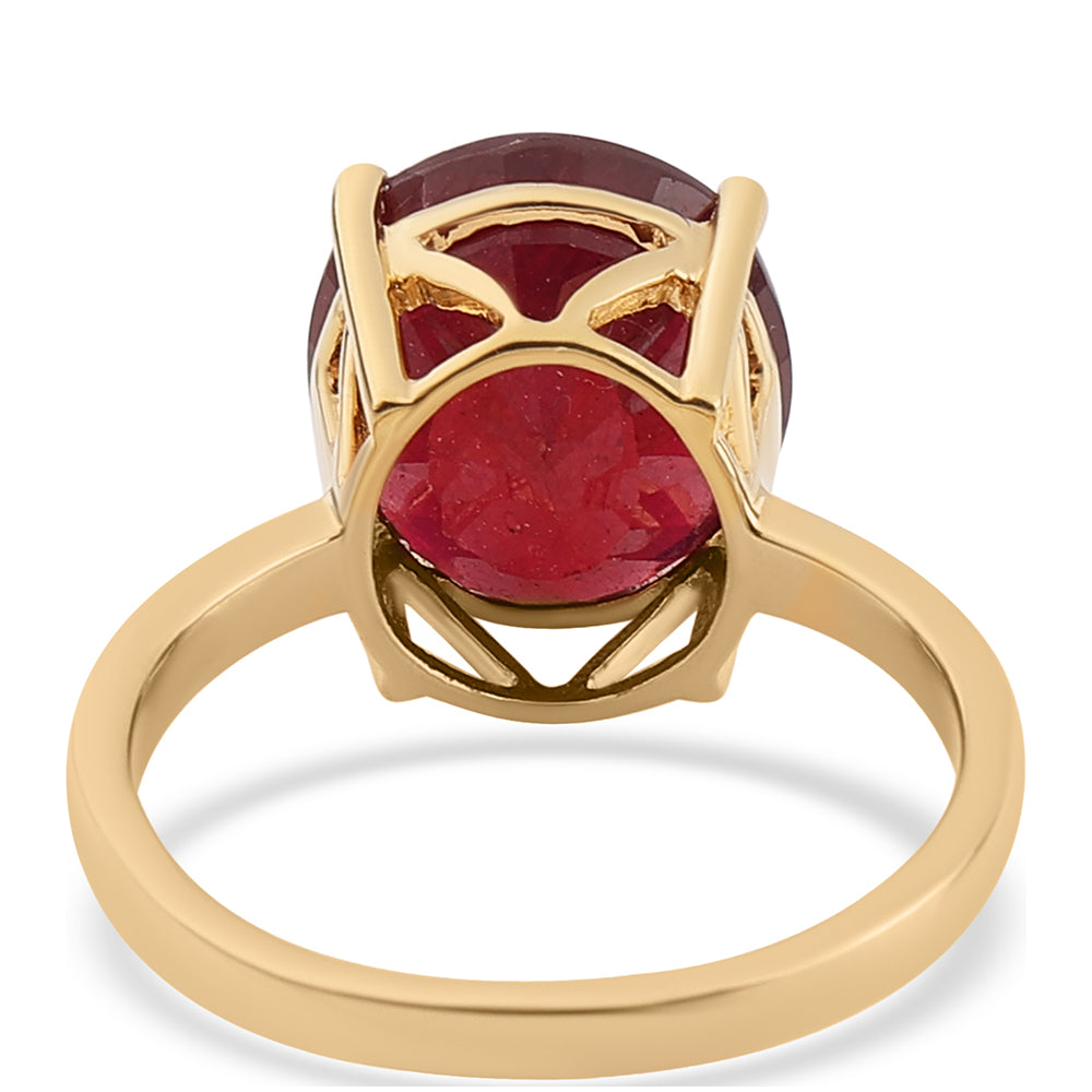 Arannyal Bevont Ezüst Gyűrű Thai Rubinnal