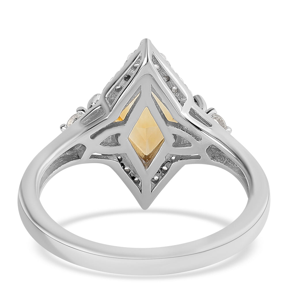 Ezüst Gyűrű Citrinnel és Fehér Topázzal