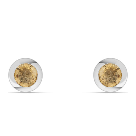 Ezüst Fülbevaló Citrinnel