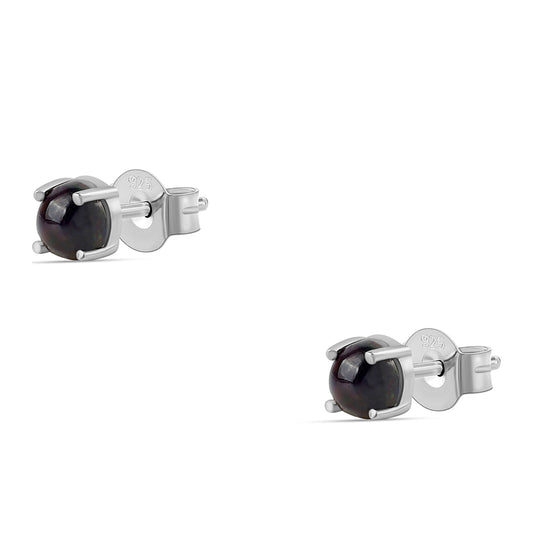 Ezüst Fülbevaló Lega Dembi Éjfekete Etiópiai Opállal