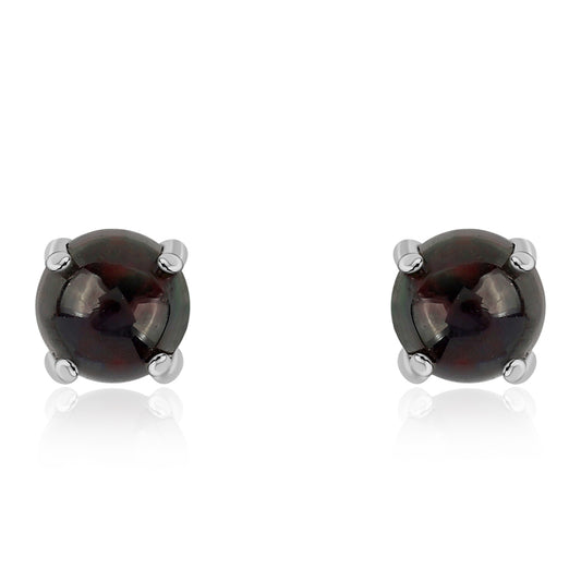 Ezüst Fülbevaló Lega Dembi Éjfekete Etiópiai Opállal