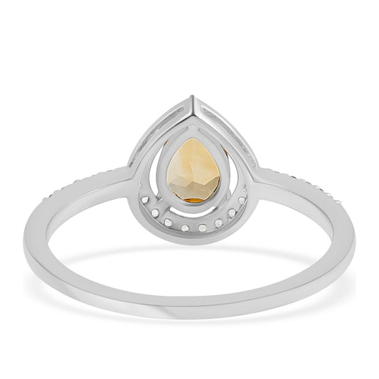 Ezüst Gyűrű Citrinnel és Fehér Topázzal