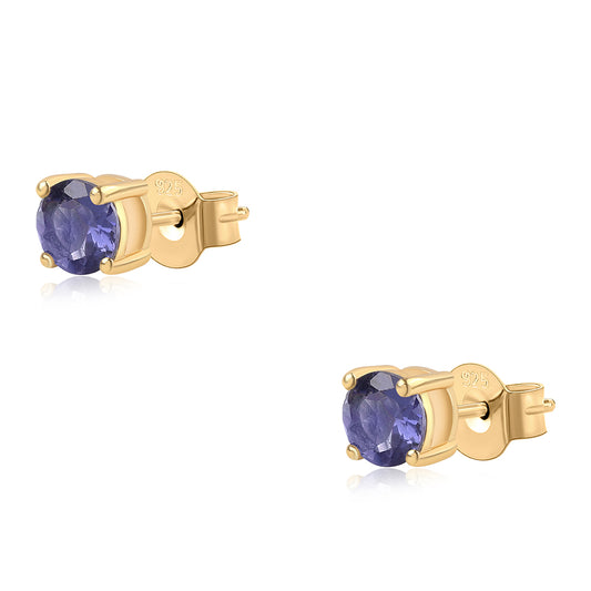 Arannyal Bevont Ezüst Fülbevaló Iolittal