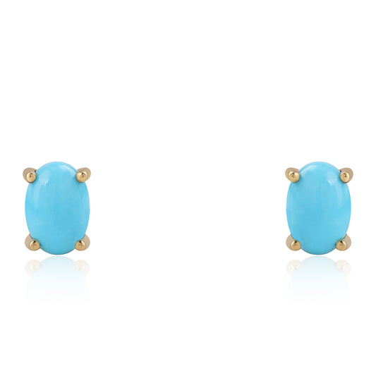 Arannyal Bevont Ezüst Fülbevaló Csipkerózsika Türkizzel