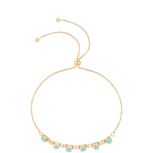 Arannyal Bevont Ezüst Karkötő Csipkerózsika Türkizzel és Fehér Topázzal