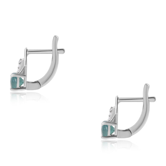 Ezüst Fülbevaló Grandidierittel és Fehér Topázzal