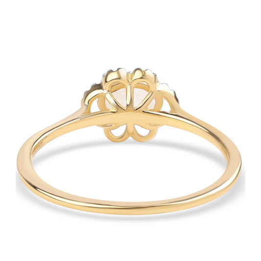 Arannyal Bevont Ezüst Gyűrű "AA" Osztályú Szivárvány Holdkővel