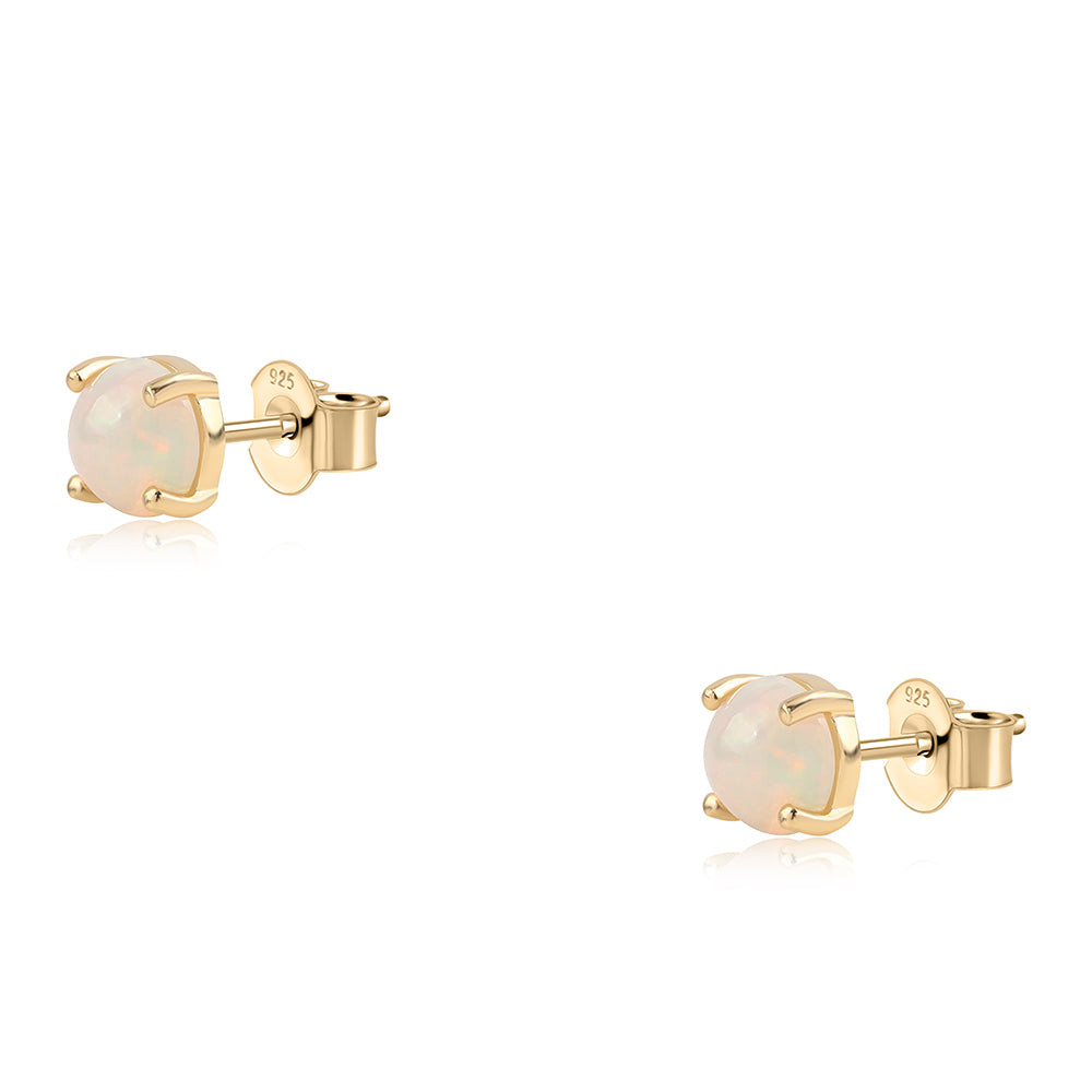 Arannyal Bevont Ezüst Fülbevaló Etiópiai Opállal