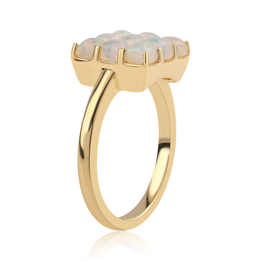 Arannyal Bevont Ezüst Gyűrű Etiópiai Opállal