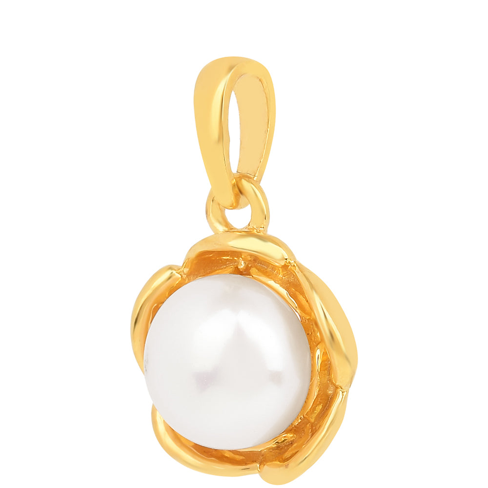 Arannyal Bevont Ezüst Medál Krém Édesvízi Kagylógyönggyel