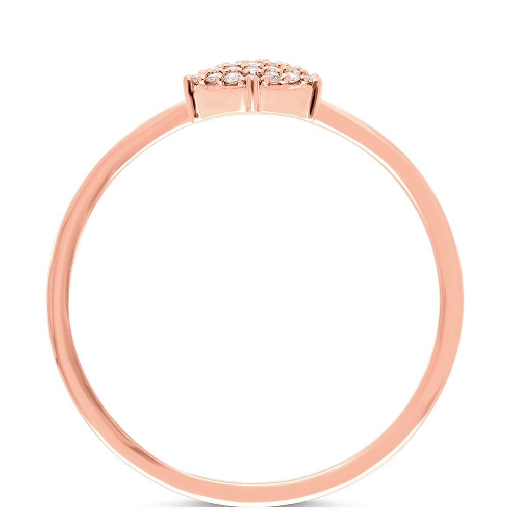 9 Karátos Arany Gyűrű Rózsaszínű Gyémánttal