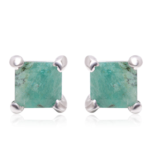 Ezüst Fülbevaló Brazil Smaragddal