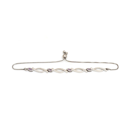 Ezüst Karkötő Brazil Ametiszttel