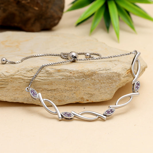 Ezüst Karkötő Brazil Ametiszttel