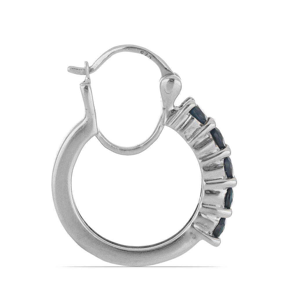 Ezüst Szett Madagaszkári Rubinnal és Brazil Smaragddal ( Fülbevaló )