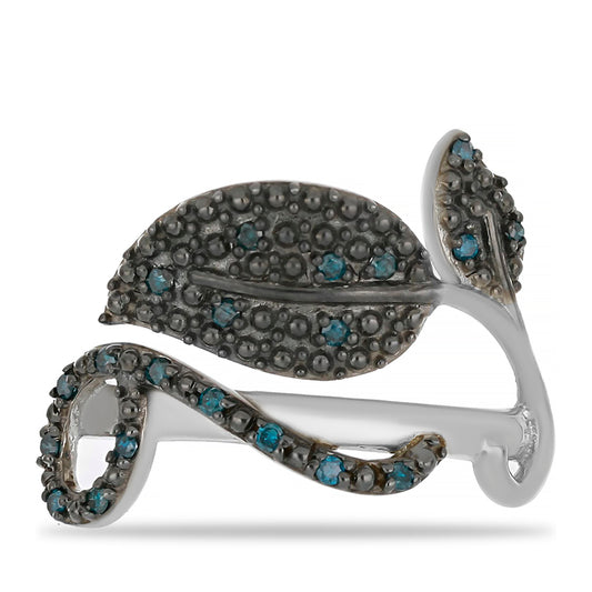 Ezüst Gyűrű Kék Gyémánttal