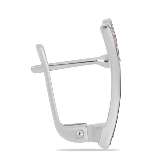 Ezüst Fülbevaló Zöld Gyémánttal