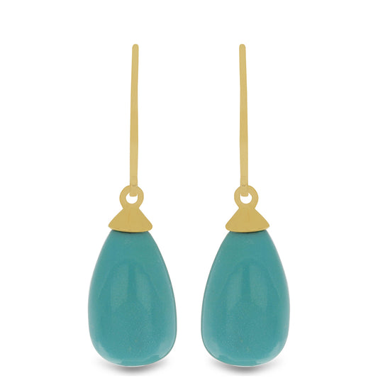 Arannyal Bevont Ezüst Fülbevaló Csipkerózsika Türkizzel