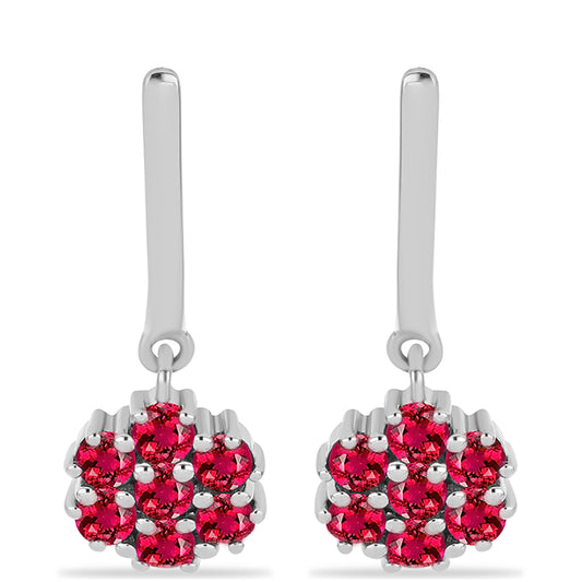 Ezüst Fülbevaló Cruzeroi Rubellittel