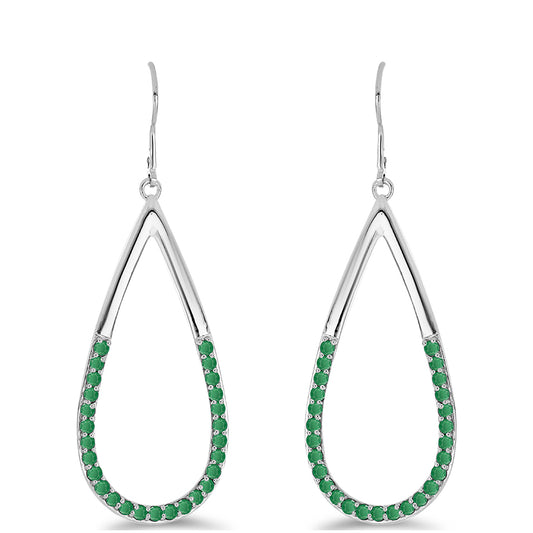 Ezüst Fülbevaló Brazil Smaragddal
