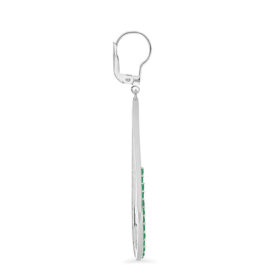 Ezüst Fülbevaló Brazil Smaragddal