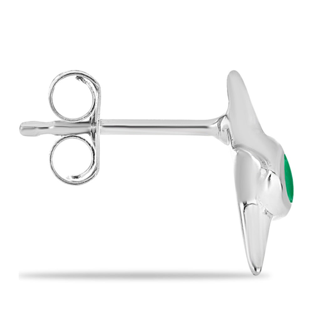 Ezüst Fülbevaló Brazil Smaragddal